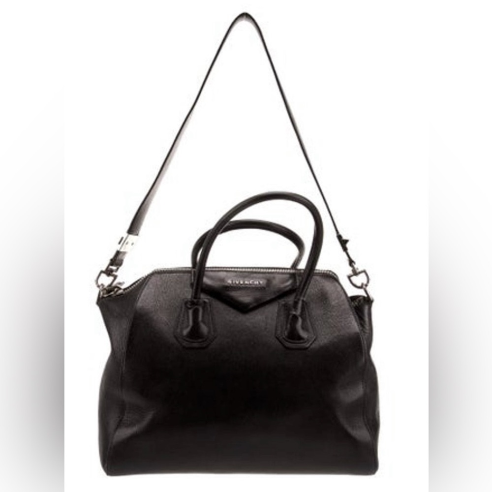 Givenchy Antigona Medium Grained Leather Satchel Bag Black